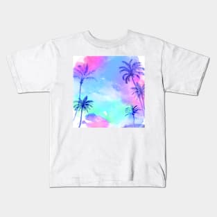 Watercolor coconut palms Kids T-Shirt